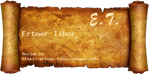 Ertner Tibor névjegykártya